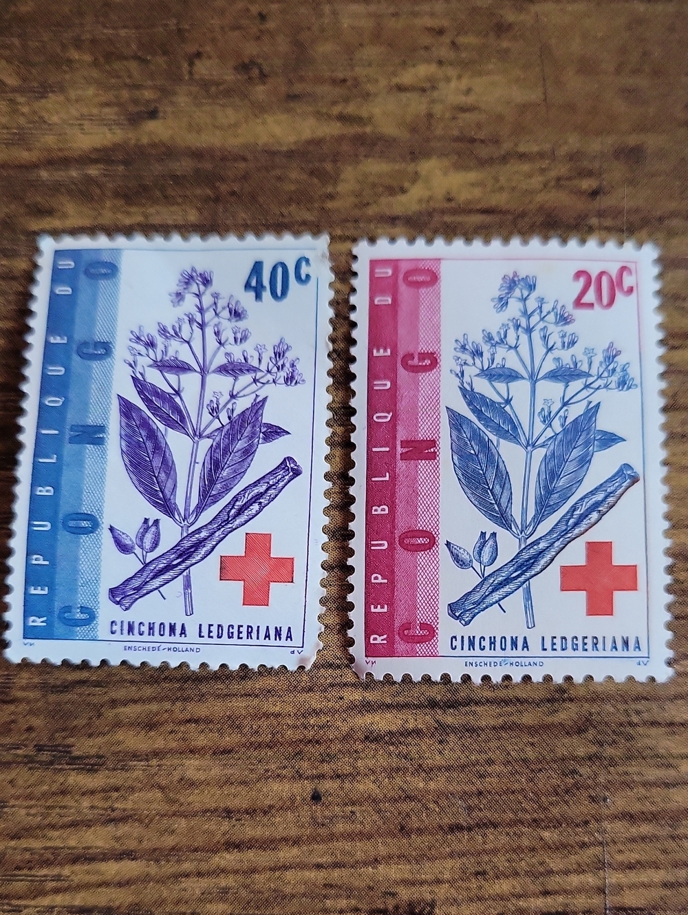 Decorative Congo Stamp Art Set - Red & Blue